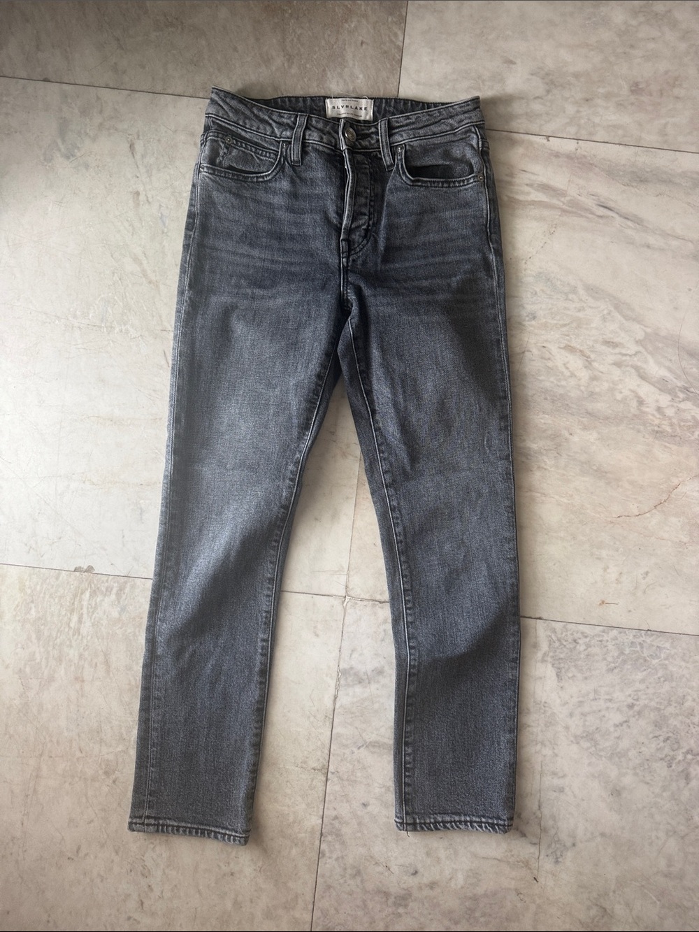 SLVRLAKE “Lou Lou” gray cropped straight premium denim jeans - Size 25
